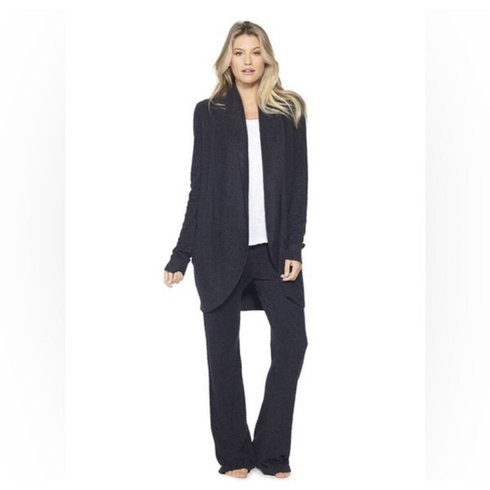 $115 Barefoot Dreams CozyChic Lite Gray‎ Circle Cardigan ( M )